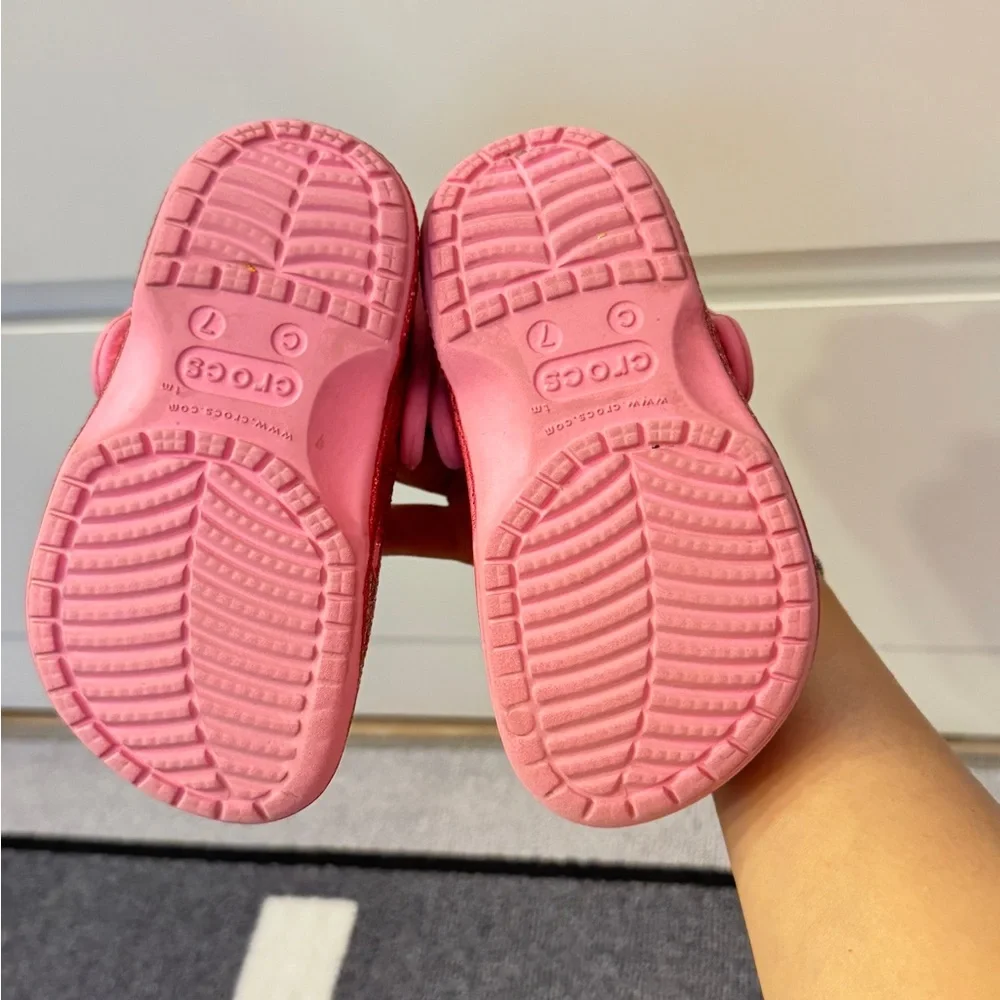CROCS Glittery Pink Toddler C7 - Picture 6 of 8